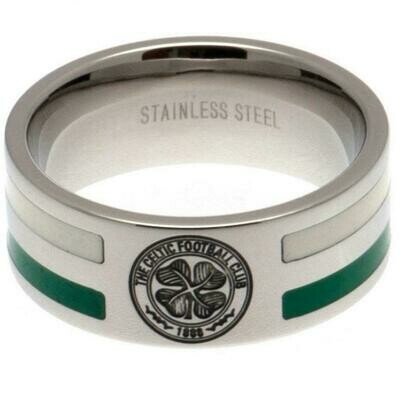 Official Celtic FC Stainless Steel Striped Band Ring