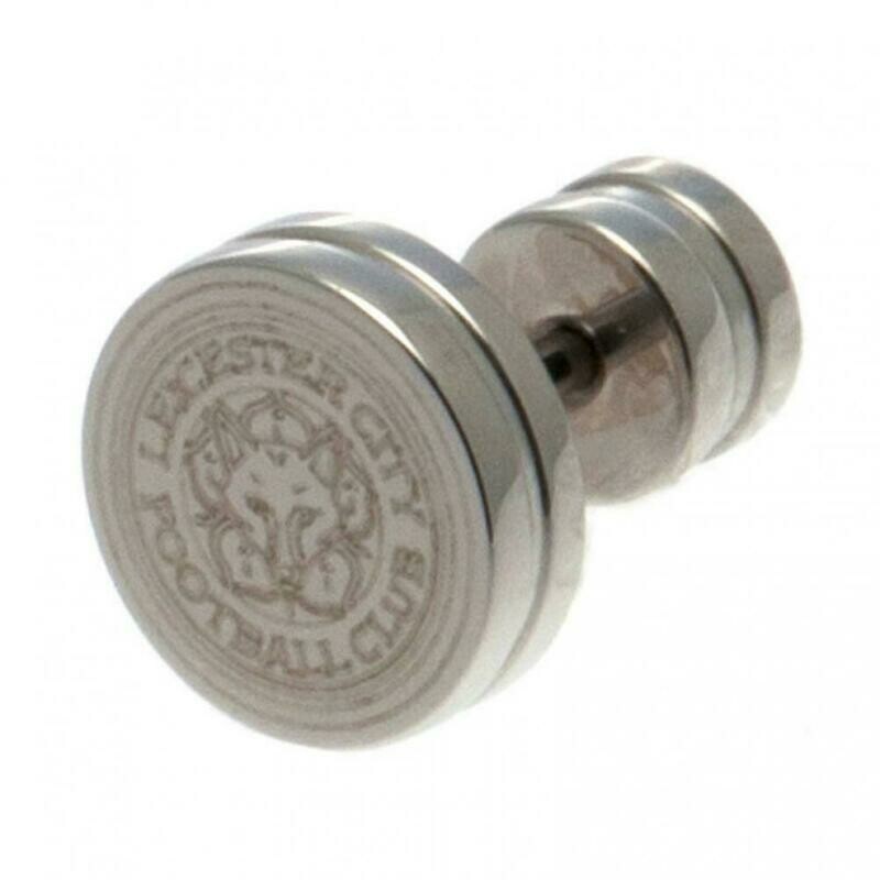 Official Leicester City Stainless Steel Crest Stud Earring