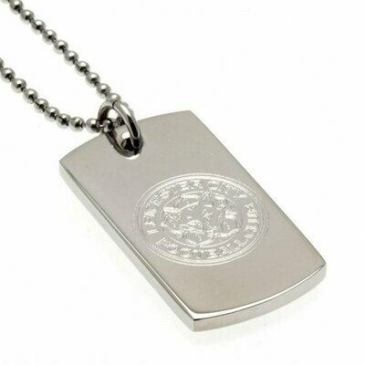 Official Leicester City Stainless Steel Dog Tag & Ball Chain