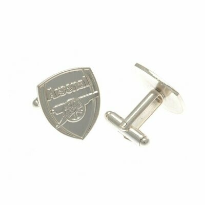 Official Arsenal Silver Plated Crest Cufflinks.