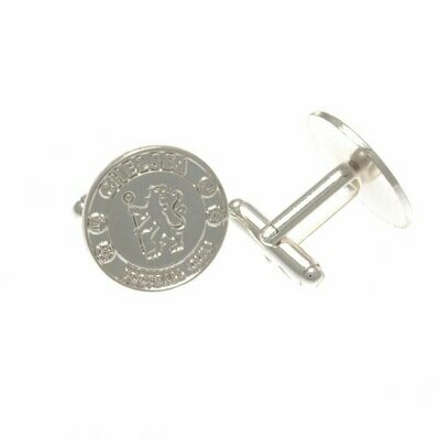 Official Chelsea F.C. Silver Plated Crest Cufflinks.