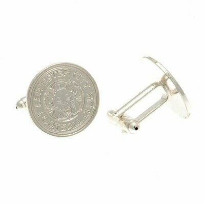 Official Leicester City Silver Plated Crest Cufflinks.