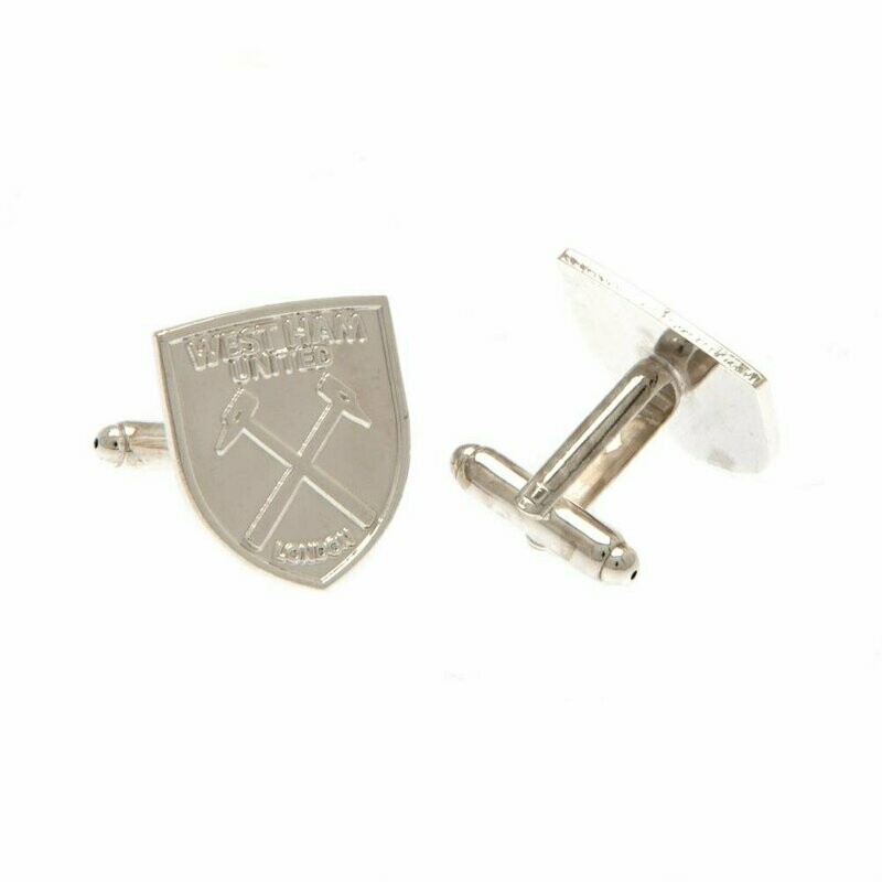 Official West Ham Utd Silver Plated Crest Cufflinks.