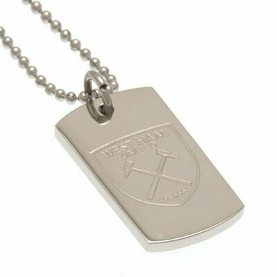 Official West Ham Utd Stainless Steel Dog Tag & Ball Chain