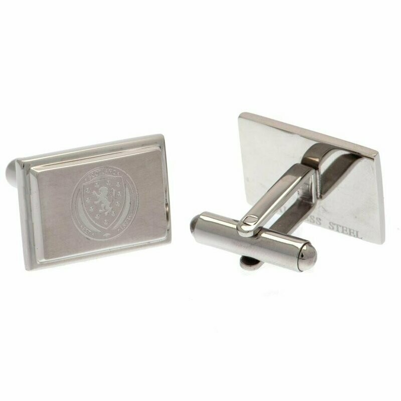 Official Scotland Stainless Steel Oblong Crest Cufflinks.