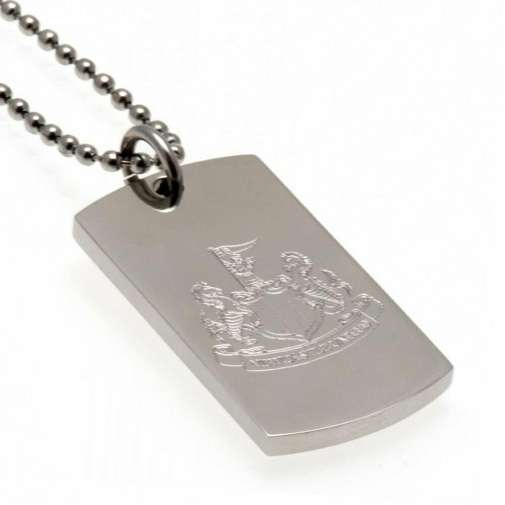 Official Newcastle Utd Stainless Steel Dog Tag & Ball Chain