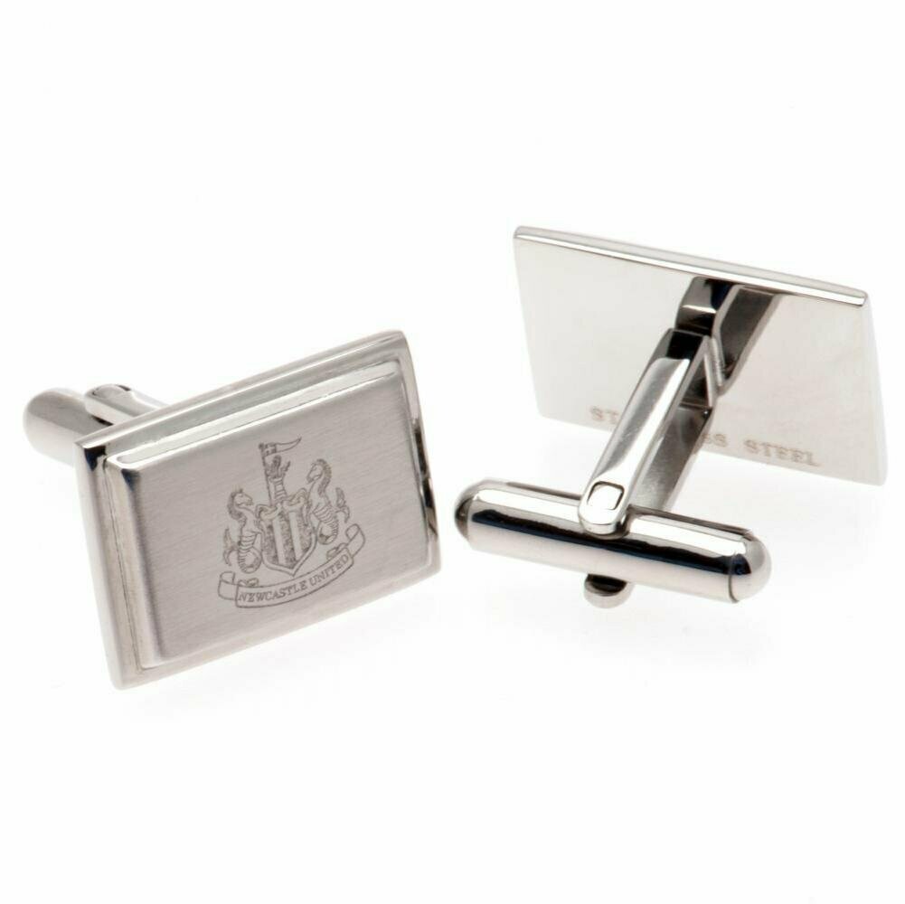 Official Newcastle Utd Stainless Steel Oblong Crest Cufflinks.