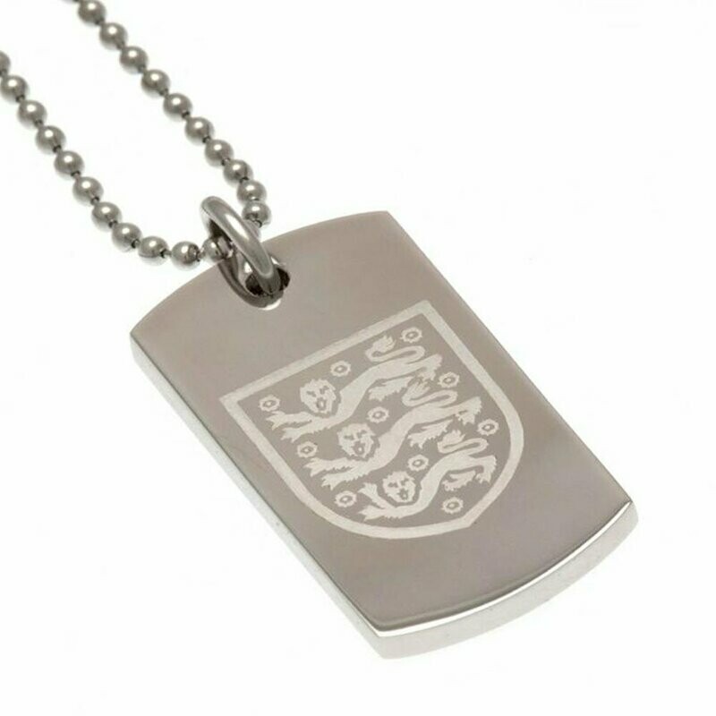 Official England Stainless Steel Dog Tag & Ball Chain