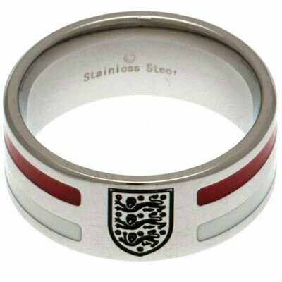 Official England Stainless Steel Striped Band Ring