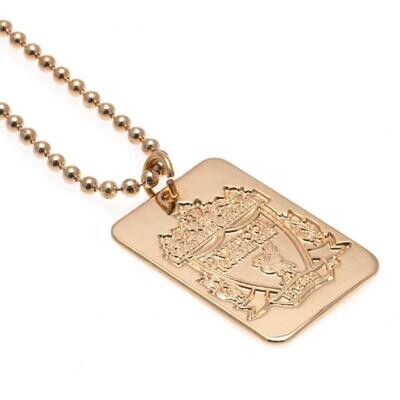Official Liverpool Gold Plated Crest Dog Tag & Ball Chain