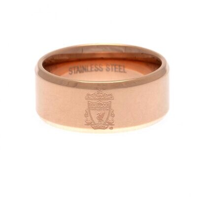 Official Liverpool F.C. Stainless Steel Rose Gold Colour IP Plated Band Ring