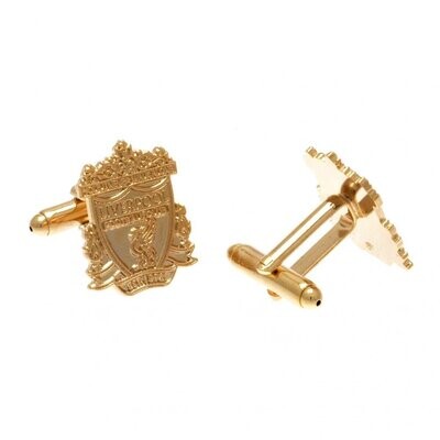 Official Liverpool FC Gold Plated Plated Crest Cufflinks.