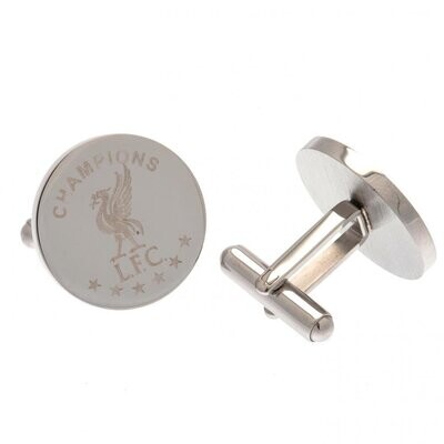 Official Liverpool FC Stainless Steel Champions Of Europe Crest Cufflinks.