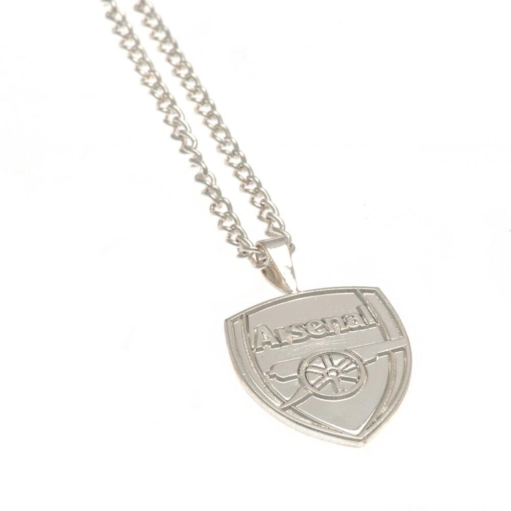 Official Arsenal Silver Plated Crest Pendant & Chain