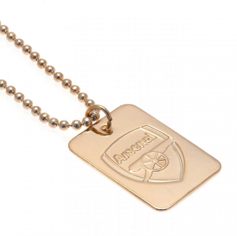 Official Arsenal Gold Plated Dog Tag & Ball Chain