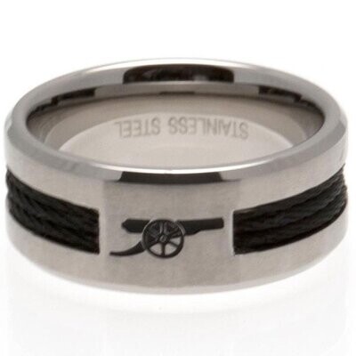 Official Arsenal Stainless Black Inlay Crest Ring