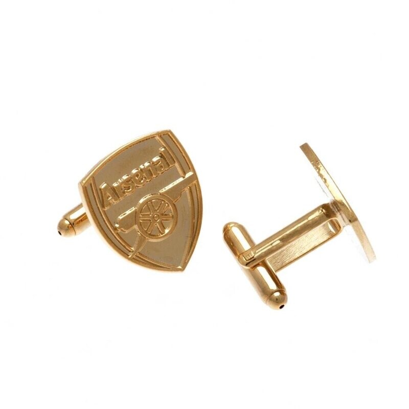 Official Arsenal Gold Plated Crest Cufflinks.
