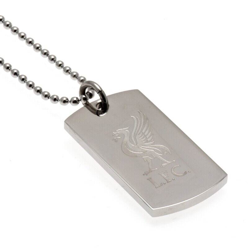 Official Liverpool  Stainless Steel Liverbird/LFC Dog Tag & Ball Chain