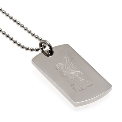 Official Liverpool Stainless Steel Liverbird/LFC Dog Tag & Ball Chain