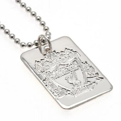 Official Liverpool Silver Plated Crest Dog Tag & Ball Chain