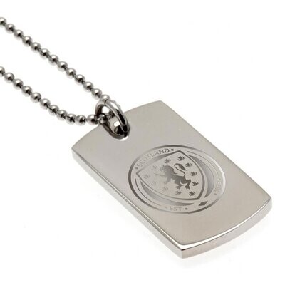 Official Scotland Stainless Steel Dog Tag & Ball Chain