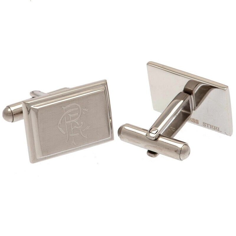 Official Rangers FC Stainless Steel Oblong Crest Cufflinks.