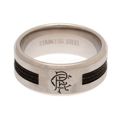 Official Rangers Stainless Black Inlay Crest Ring