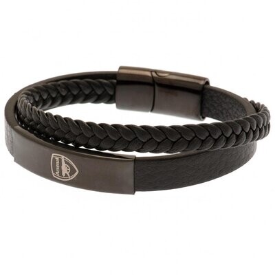 Official Arsenal Stainless Steel/Leather Bracelet