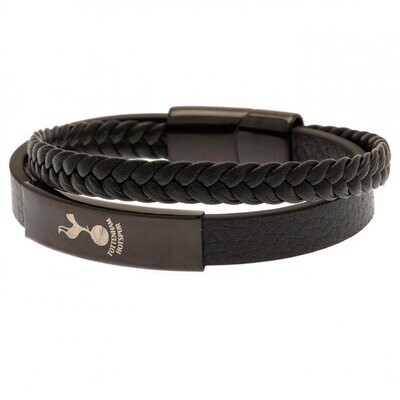 Official Tottenham Hotspur Stainless Steel/Leather Bracelet