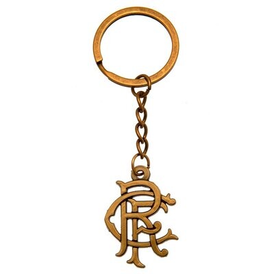 Official Rangers RFC Antique Gold Colour Keyring