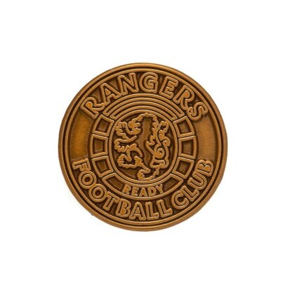 Official Rangers Ready Crest Antique Gold Colour Pin Badge