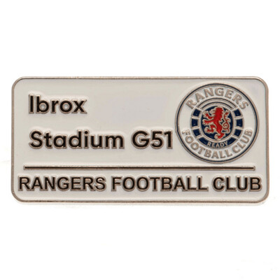 Official Rangers Ibrox Street Sign Pin Badge