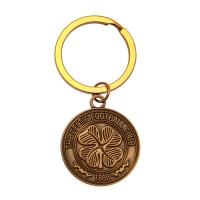 Official Celtic Antique Gold Colour Keyring