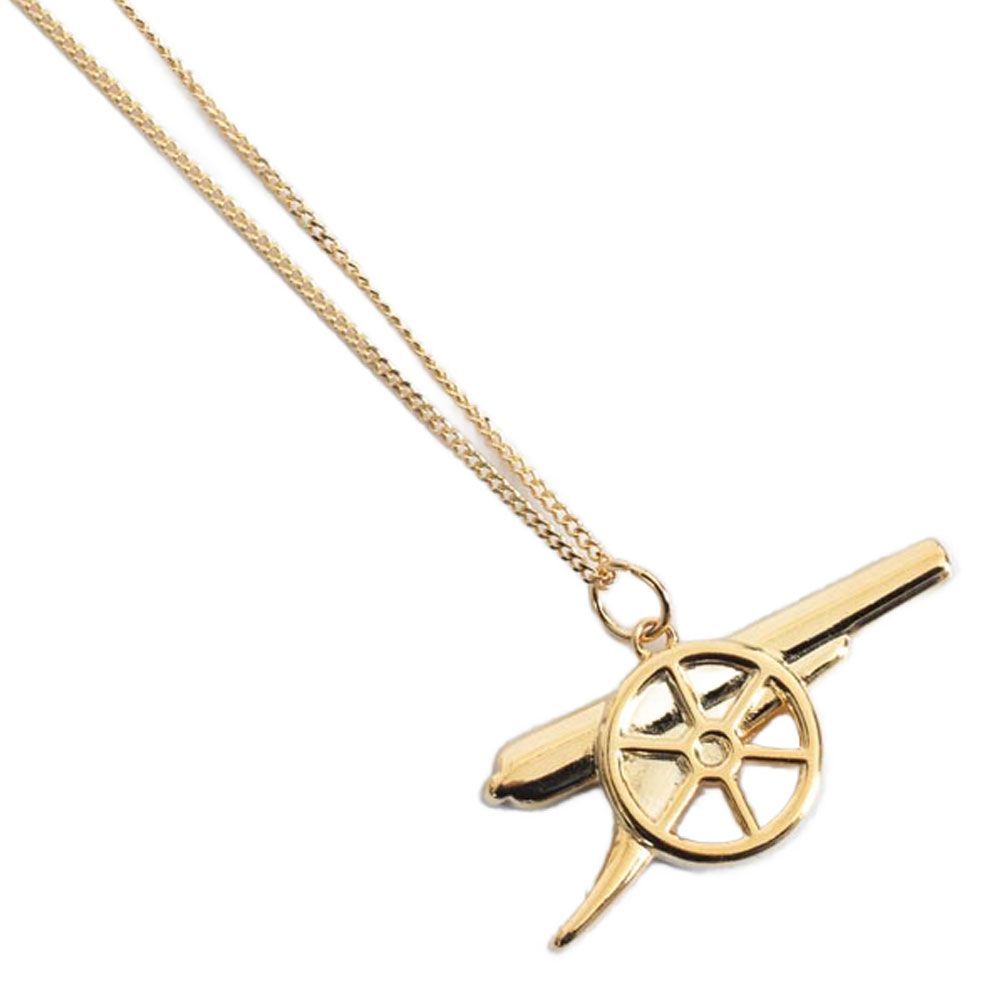 Official Arsenal  18ct Gold Plated On Silver Cannon Pendant  & Chain