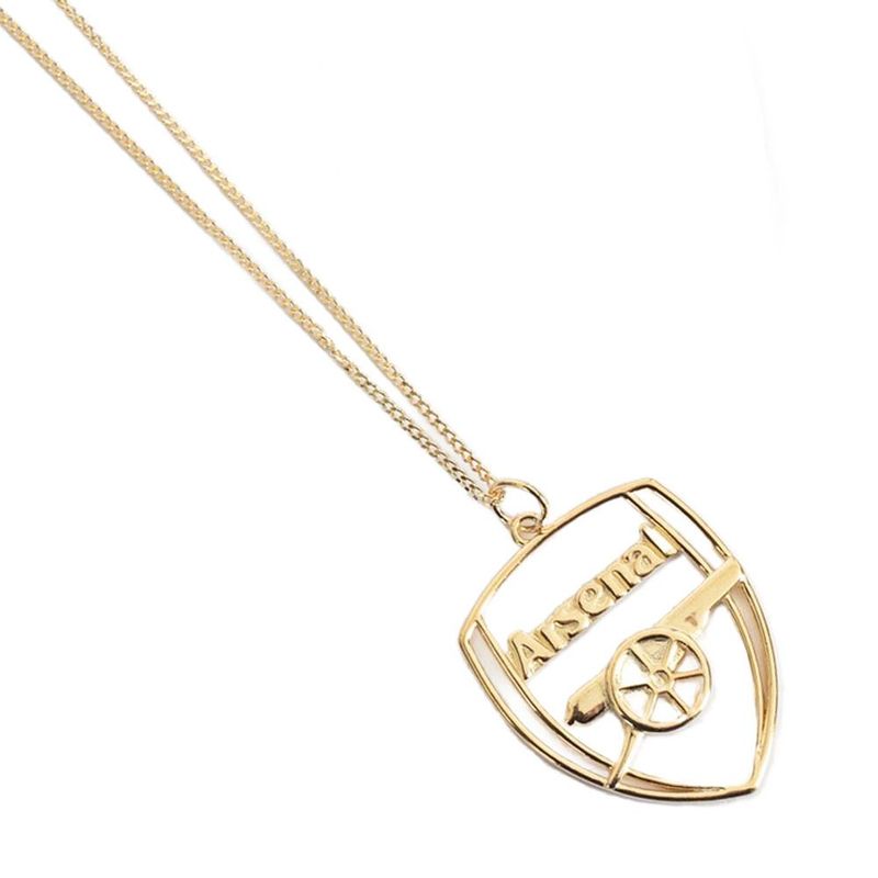 Official Arsenal 18ct Gold Plated On Silver Crest Pendant & Chain
