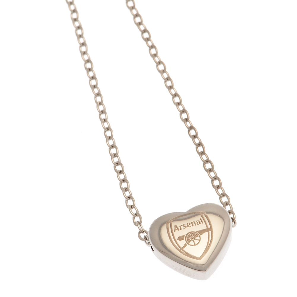 Official Stainless Steel Arsenal Heart Crest Necklace