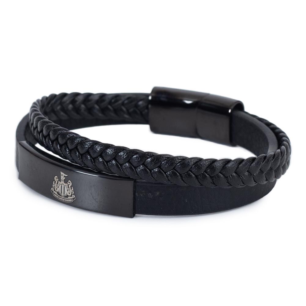 Official Newcastle Unites Stainless Steel/Leather Bracelet