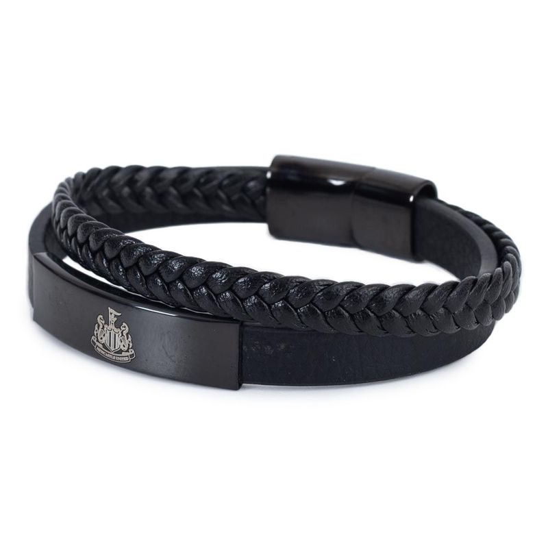 Official Newcastle Unites Stainless Steel/Leather Bracelet