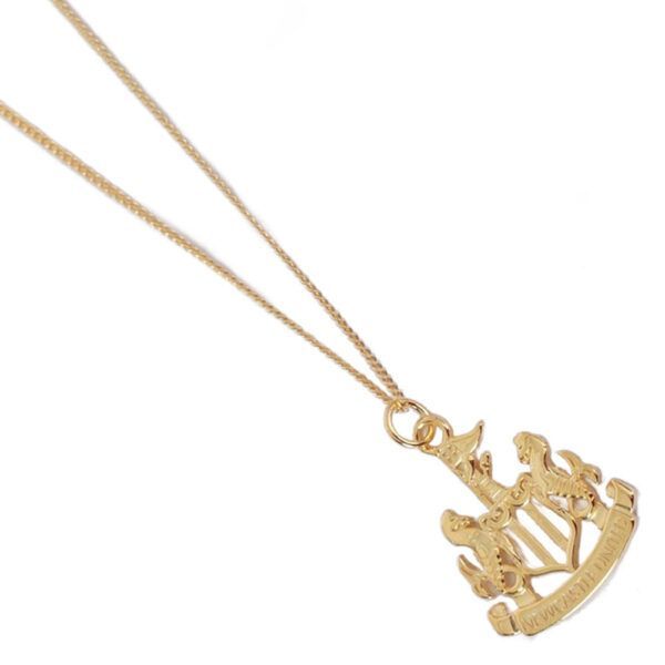 Official Newcastle Utd   18ct Gold Plated On Silver  Crest Pendant  & Chain