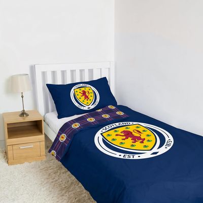 Official Scotland National Team Reversible Duvet Set - Single Bed Size (135x200cm)