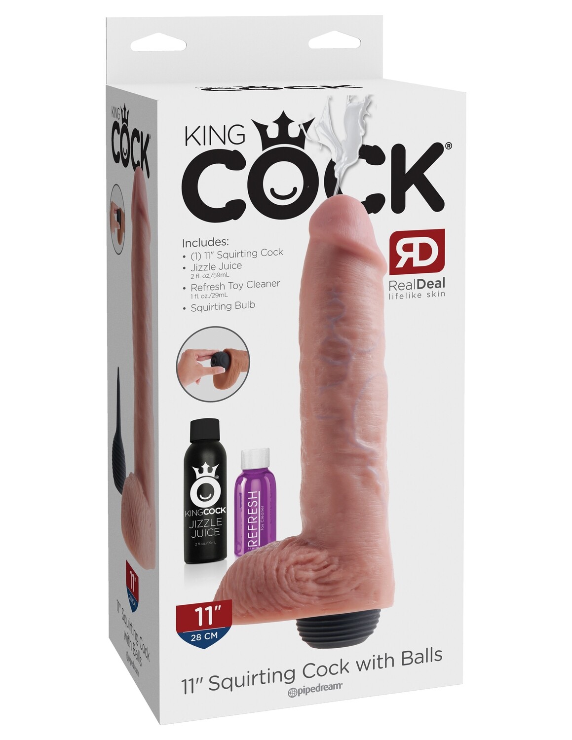 KING COCK - 8 POUCES SQUIRTING COCK AVEC TESTICULES