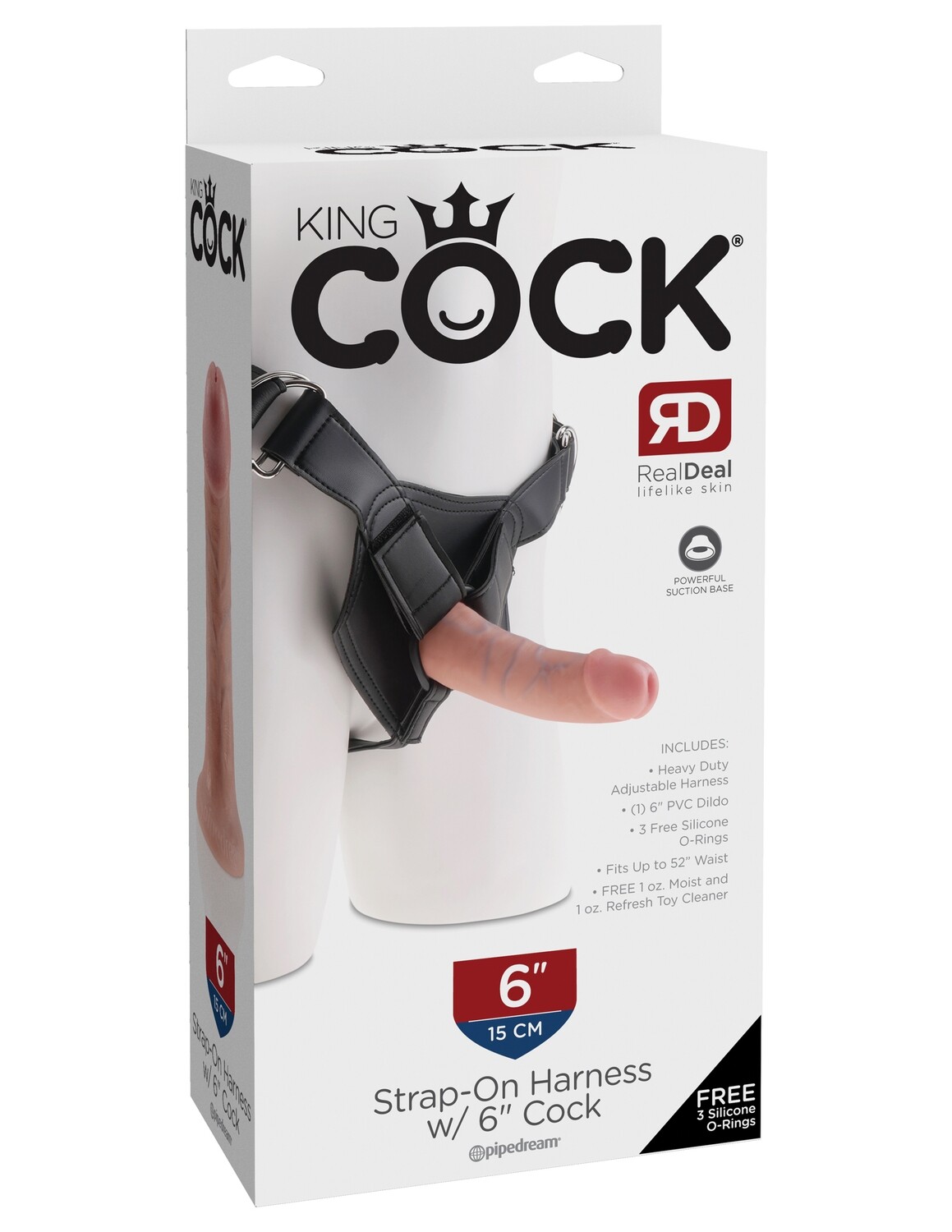KING COCK - STRAP-ON HARNESS W/6 POUCES COCK