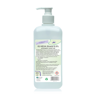 IQ HEXA Shield 0.5%
Antiseptic Hand Rub