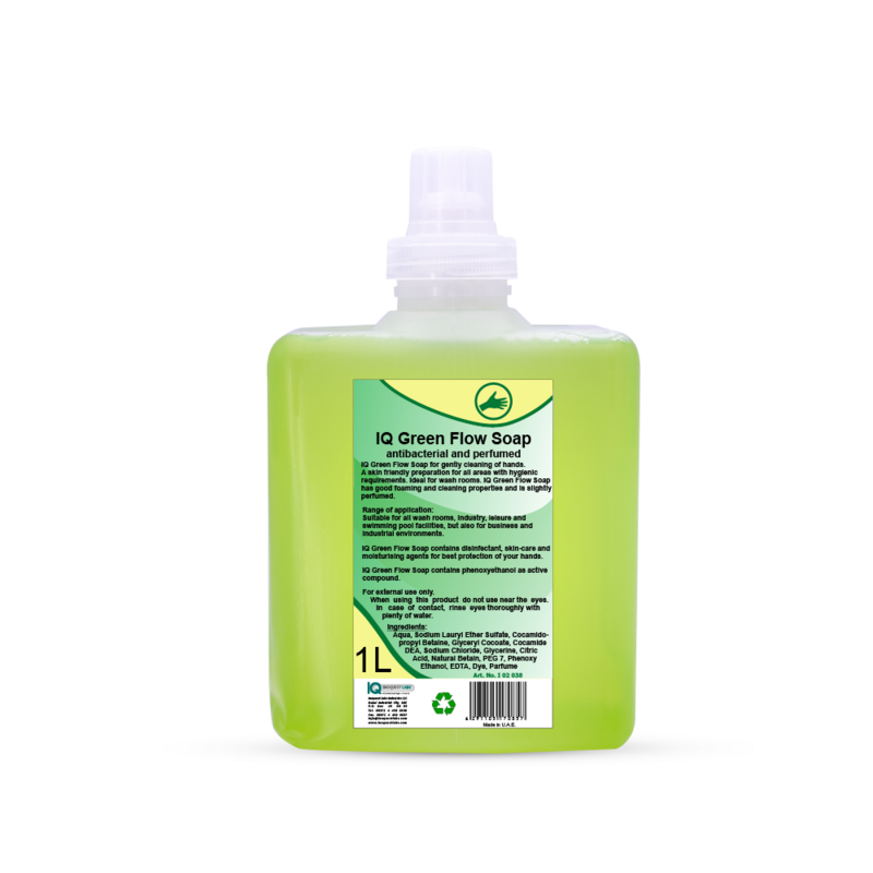 IQ Green Flow Soap
- Antibacterial and Perfumed