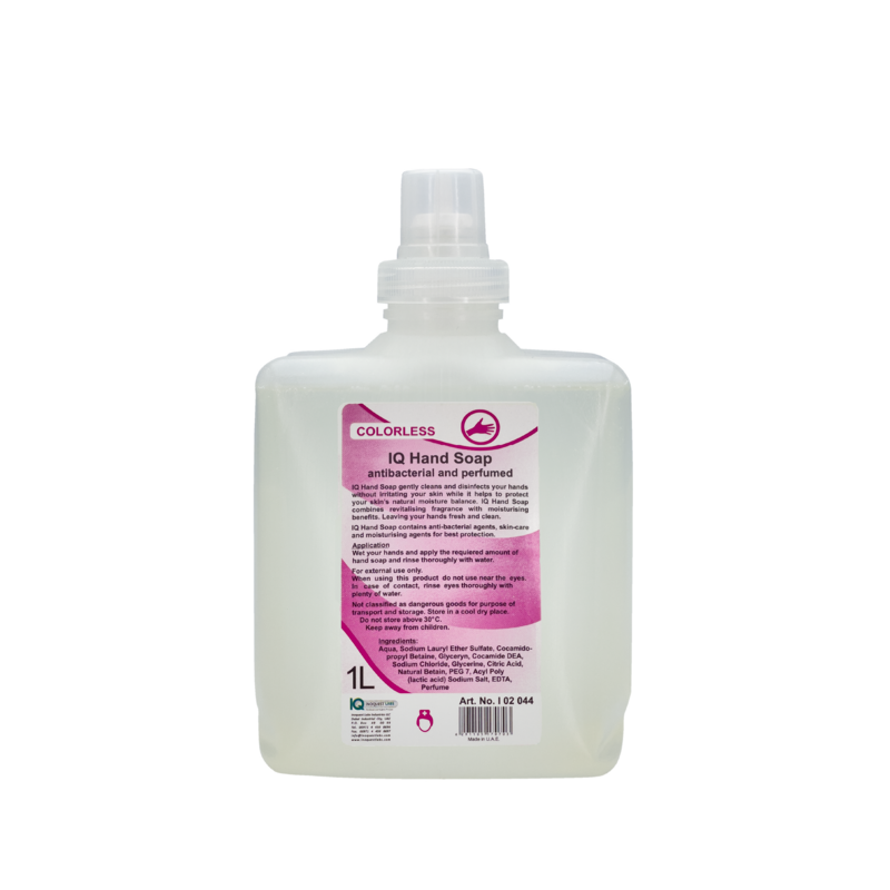 IQ Hand Soap "COLORLESS"
antibacterial and perfumed
