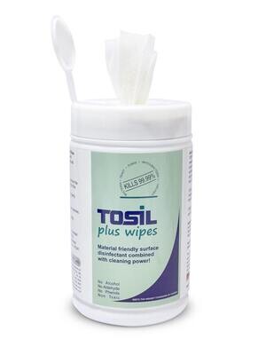 TOSIL plus wipes, Disinfectant Tub,
(alcohol free) 40gsm Poly viscose