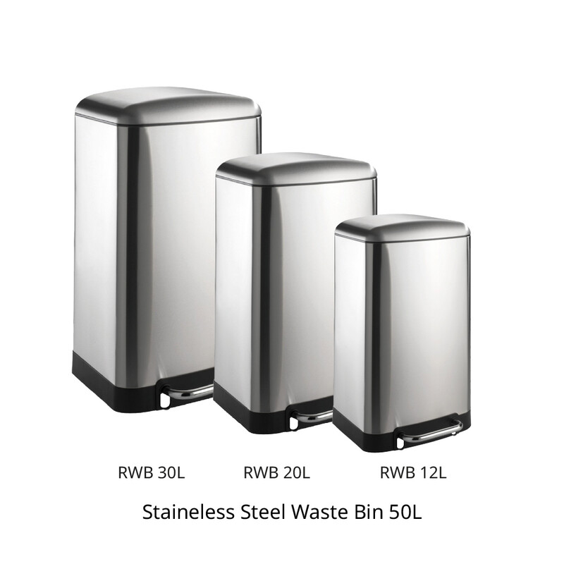 Rectangular Pedal Waste Bin with Damper 12L/20L/30L /50L