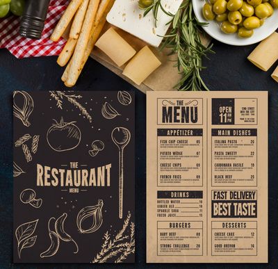 CARTA RESTAURANTE 1 PLIEGO A4 O A3