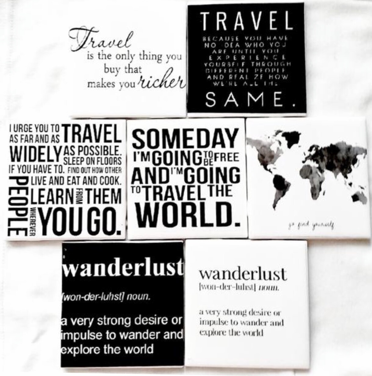 Travel Quote Drink Coasters
