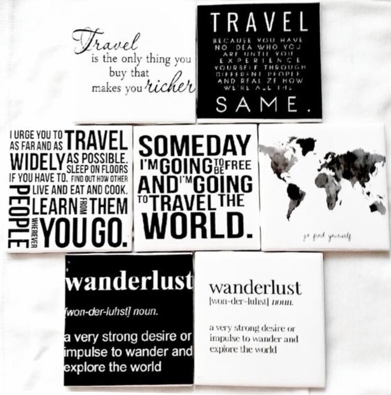 Travel Quote Drink Coasters